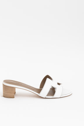 White Leather Oasis Sandals