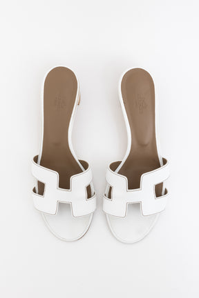 White Leather Oasis Sandals