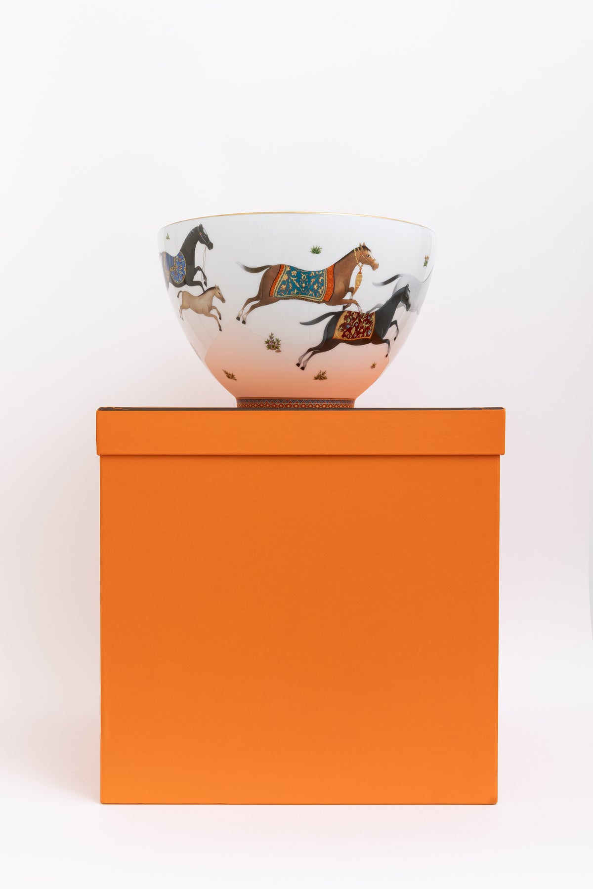 Hermès White Porcelain Cheval d’Orient punch bowl