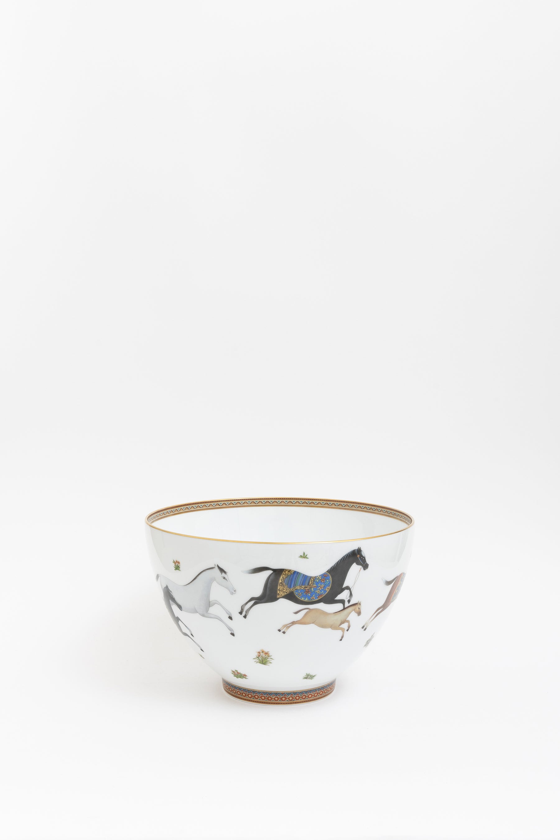 Hermès White Porcelain Cheval d’Orient punch bowl