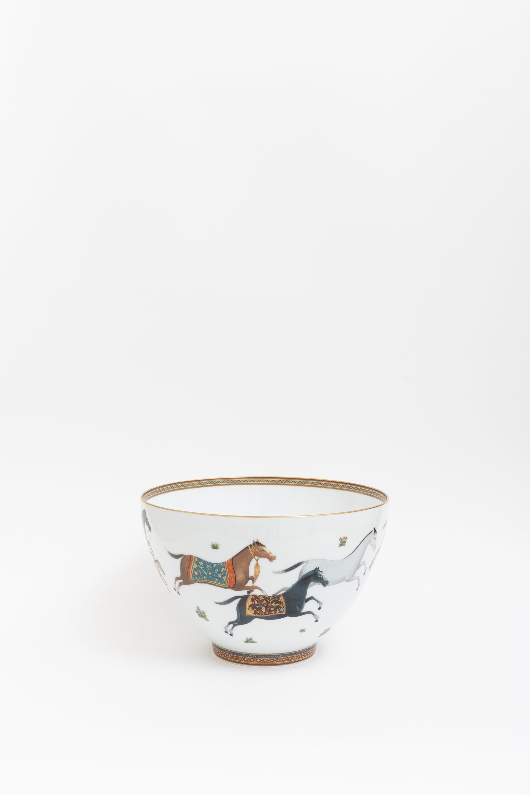 Hermès White Porcelain Cheval d’Orient punch bowl