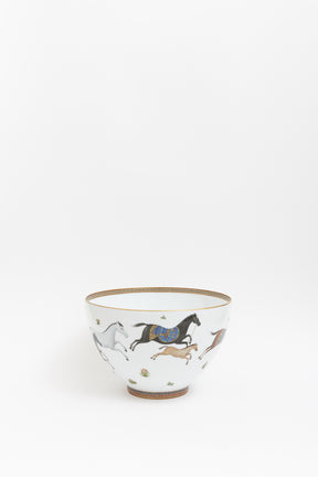 Hermès White Porcelain Cheval d’Orient punch bowl