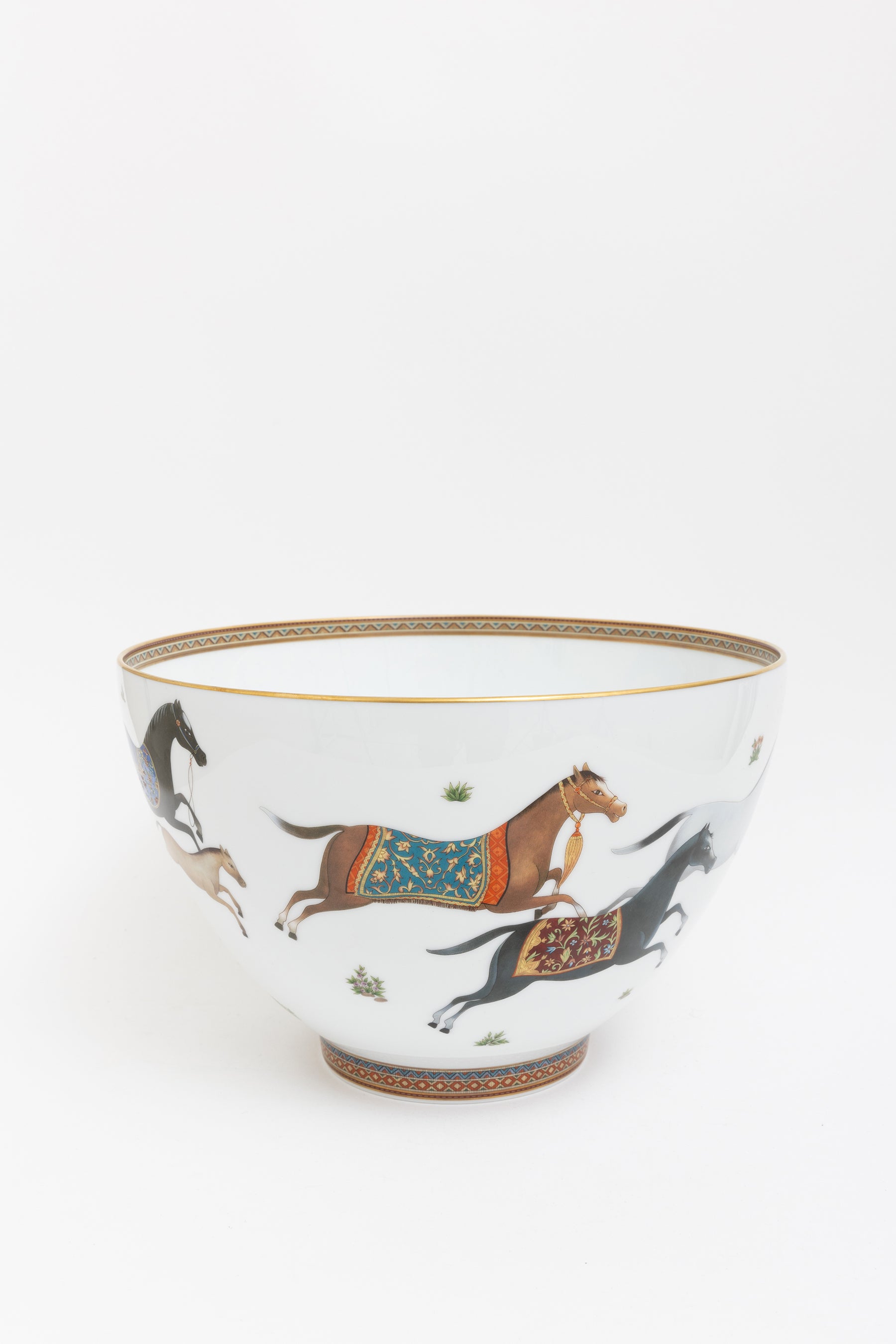 Hermès White Porcelain Cheval d’Orient punch bowl