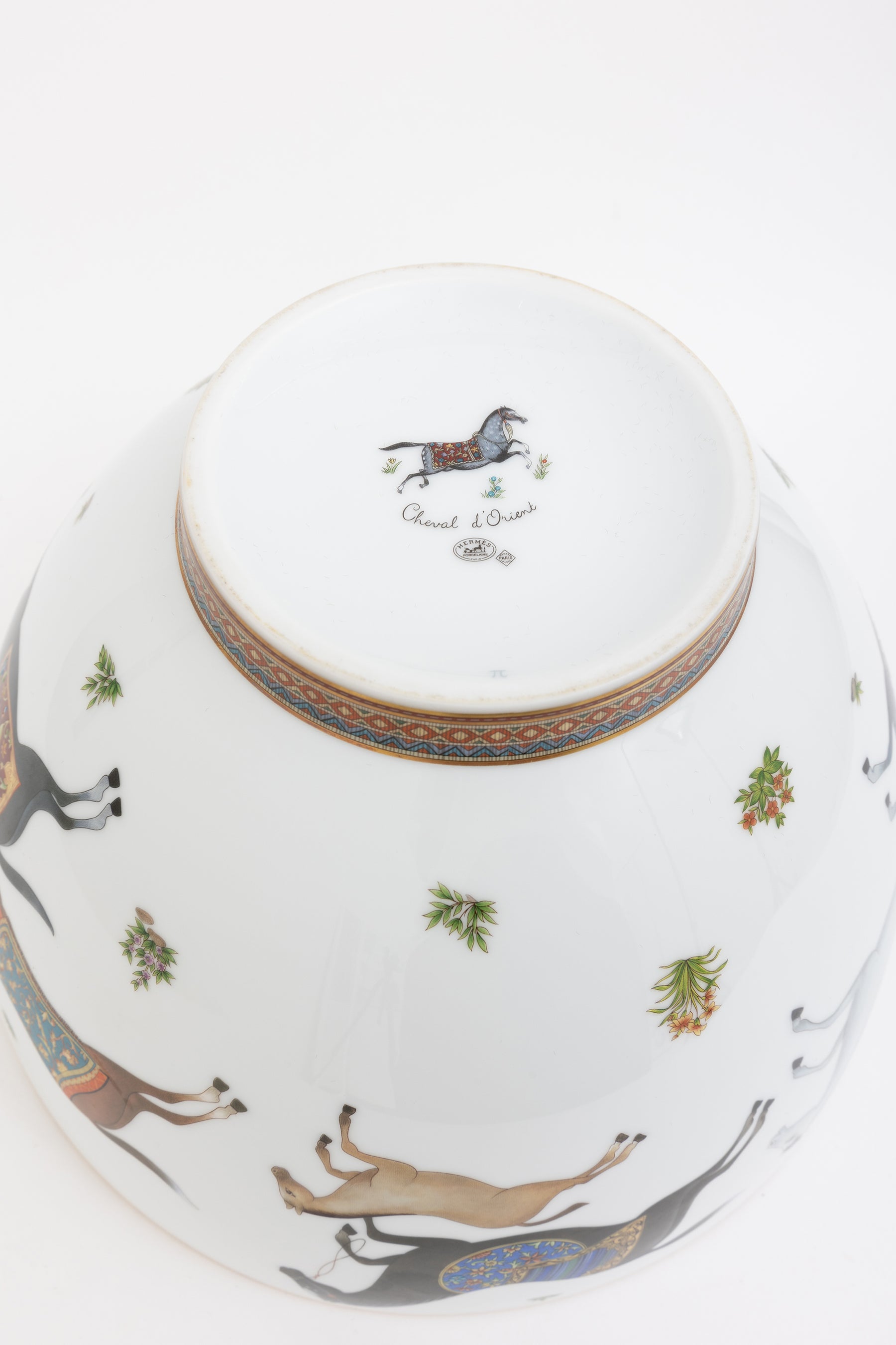 Hermès White Porcelain Cheval d’Orient punch bowl