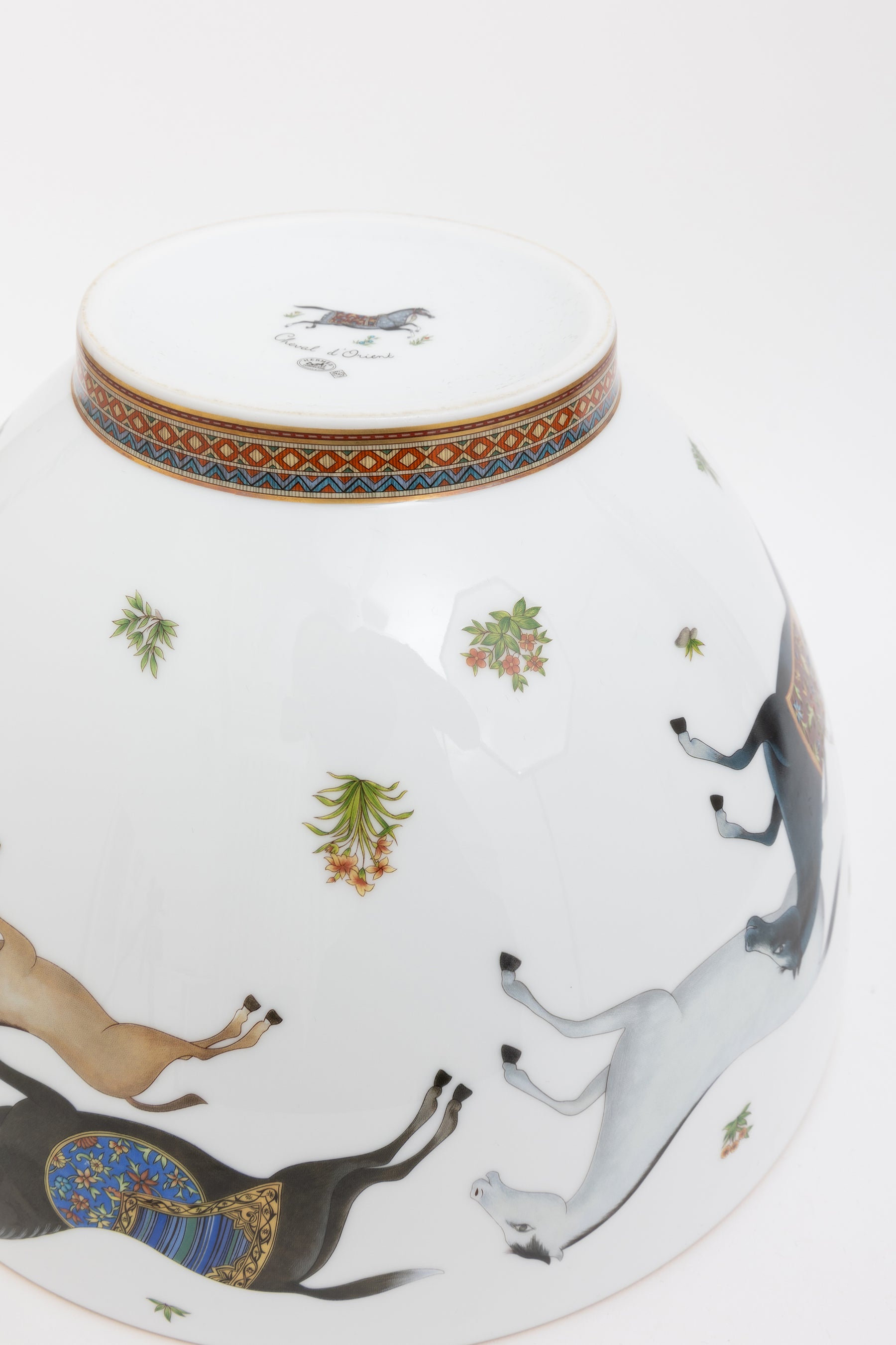 Hermès White Porcelain Cheval d’Orient punch bowl