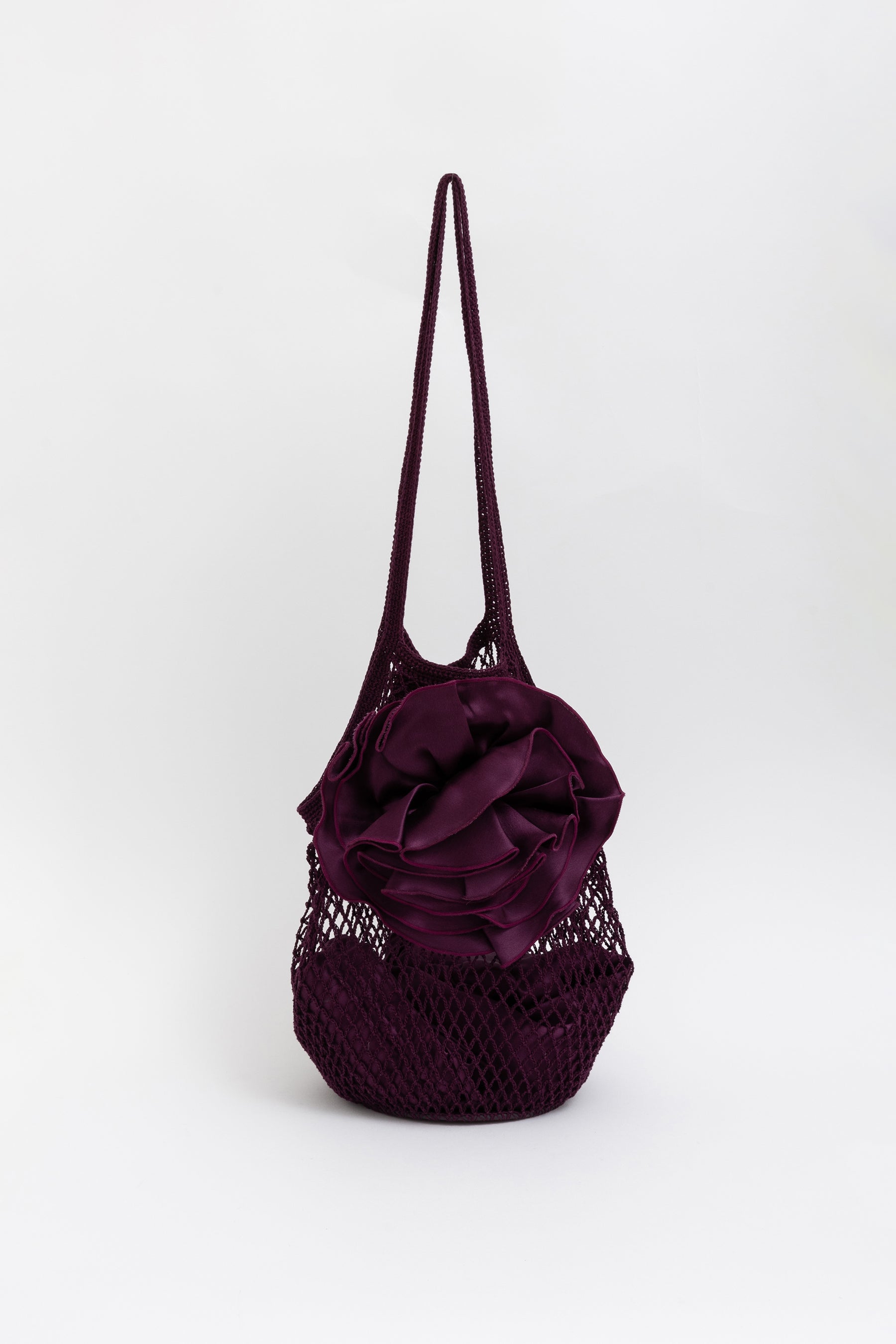 Net Bag with Floral Applique