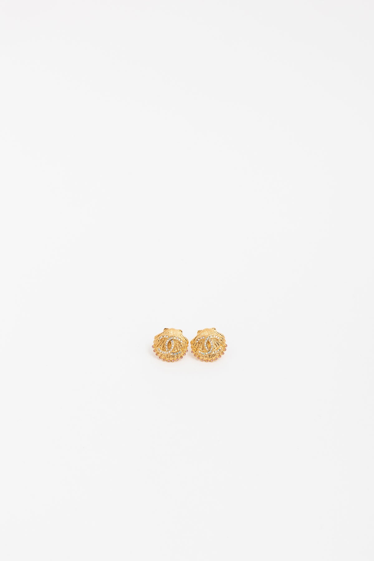 Crystal CC Shell Earrings