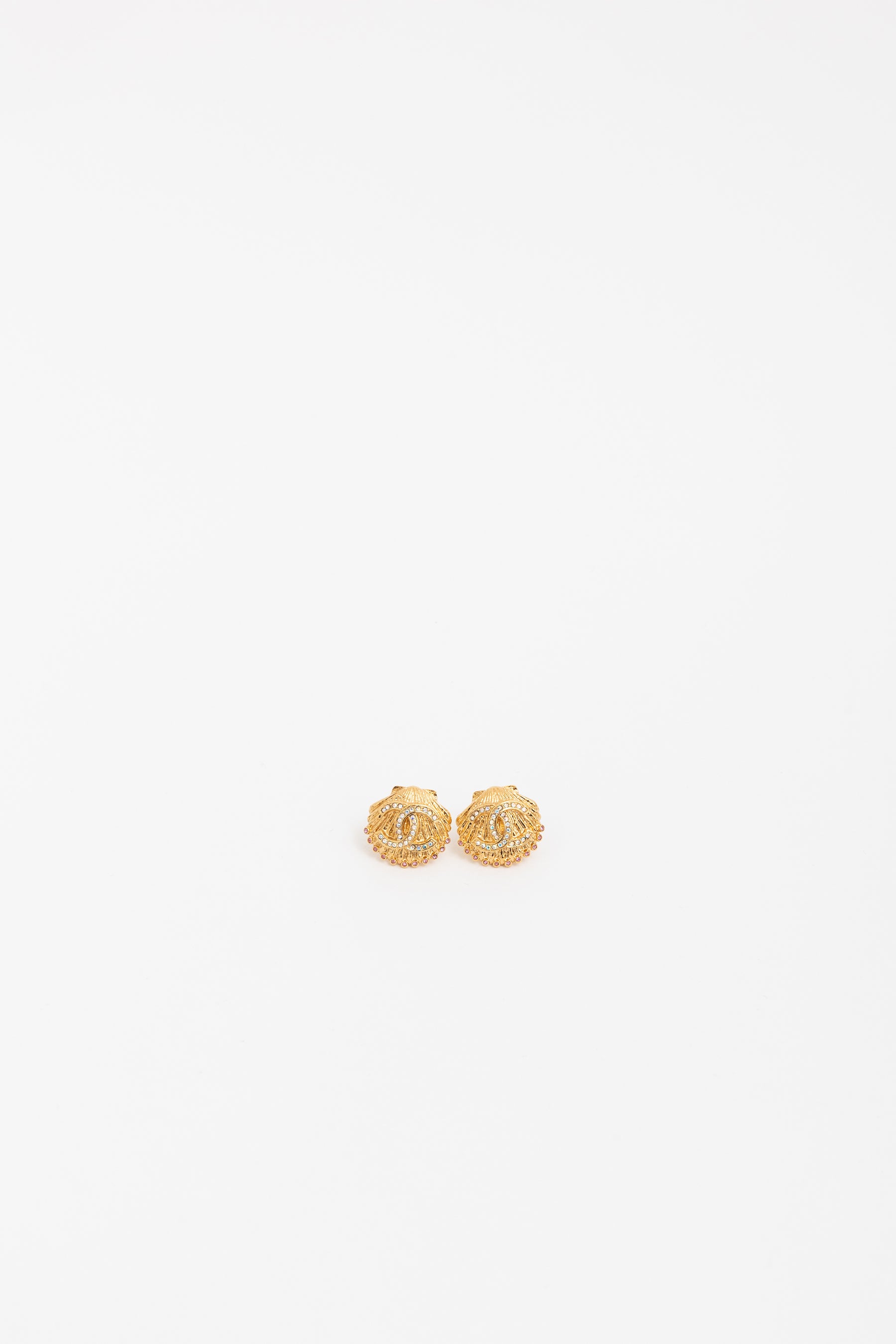 Crystal CC Shell Earrings