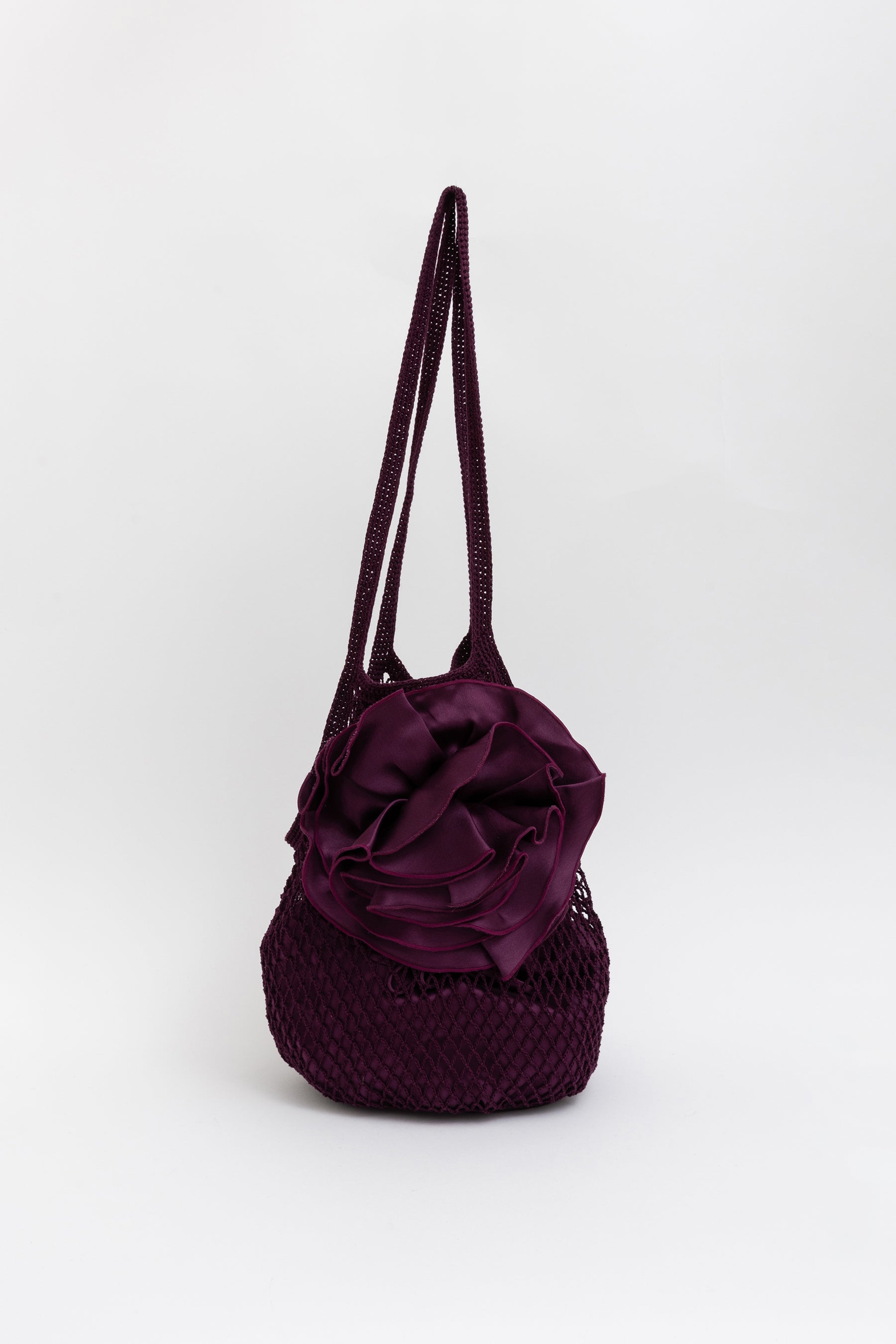 Net Bag with Floral Applique