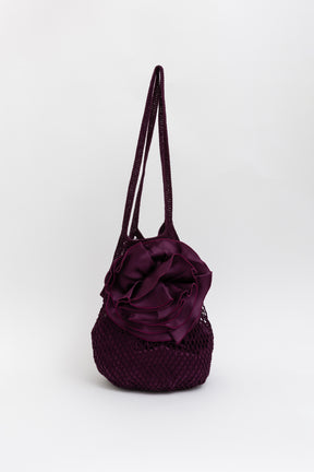 Net Bag with Floral Applique