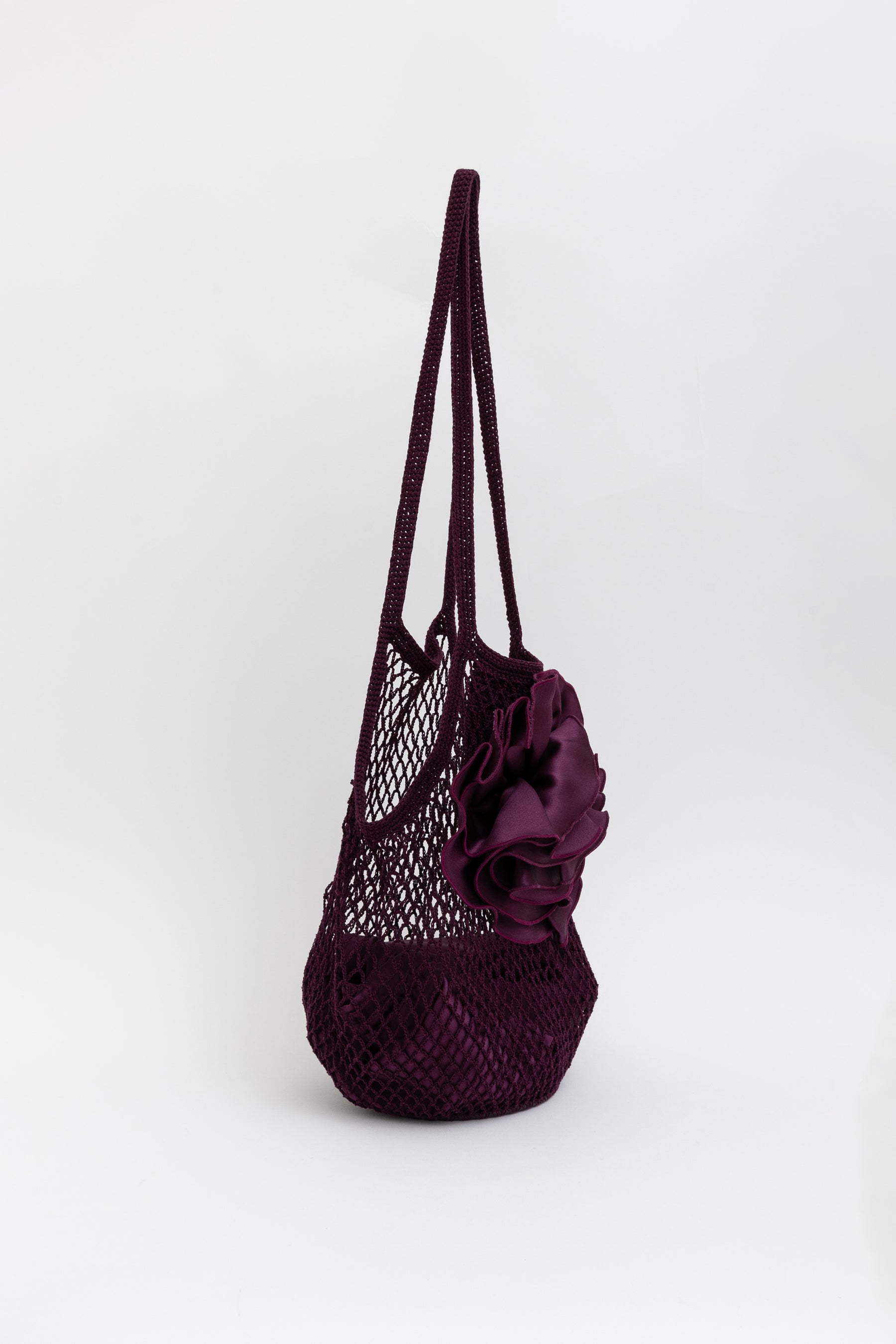 Net Bag with Floral Applique