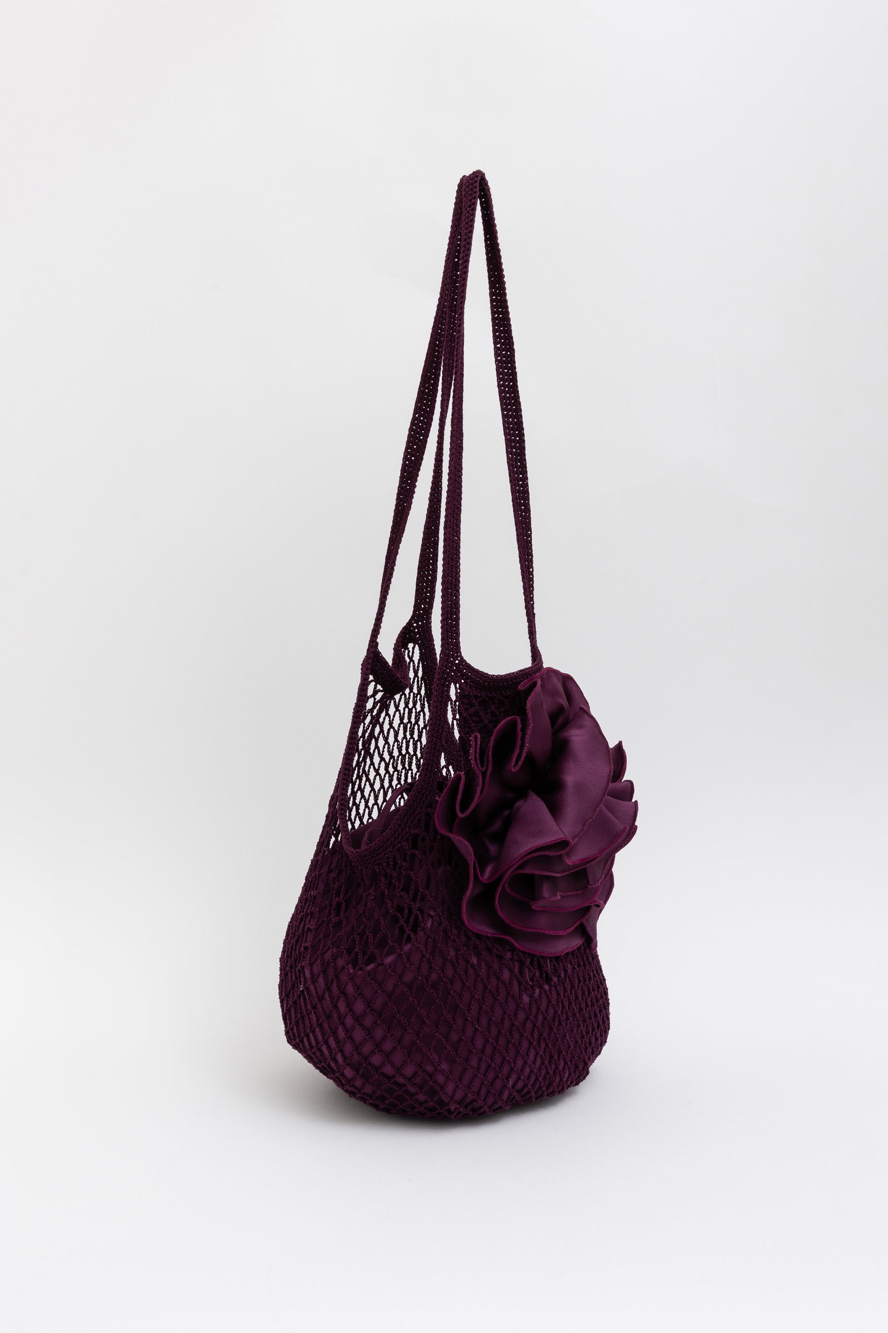 Net Bag with Floral Applique