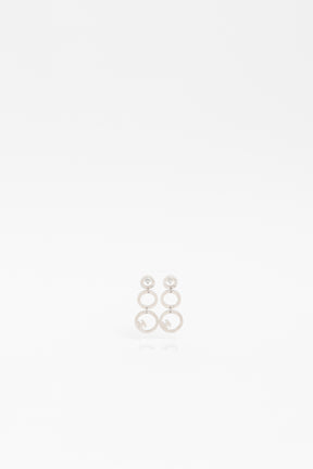 Crystal Circle Logo Drop Earrings