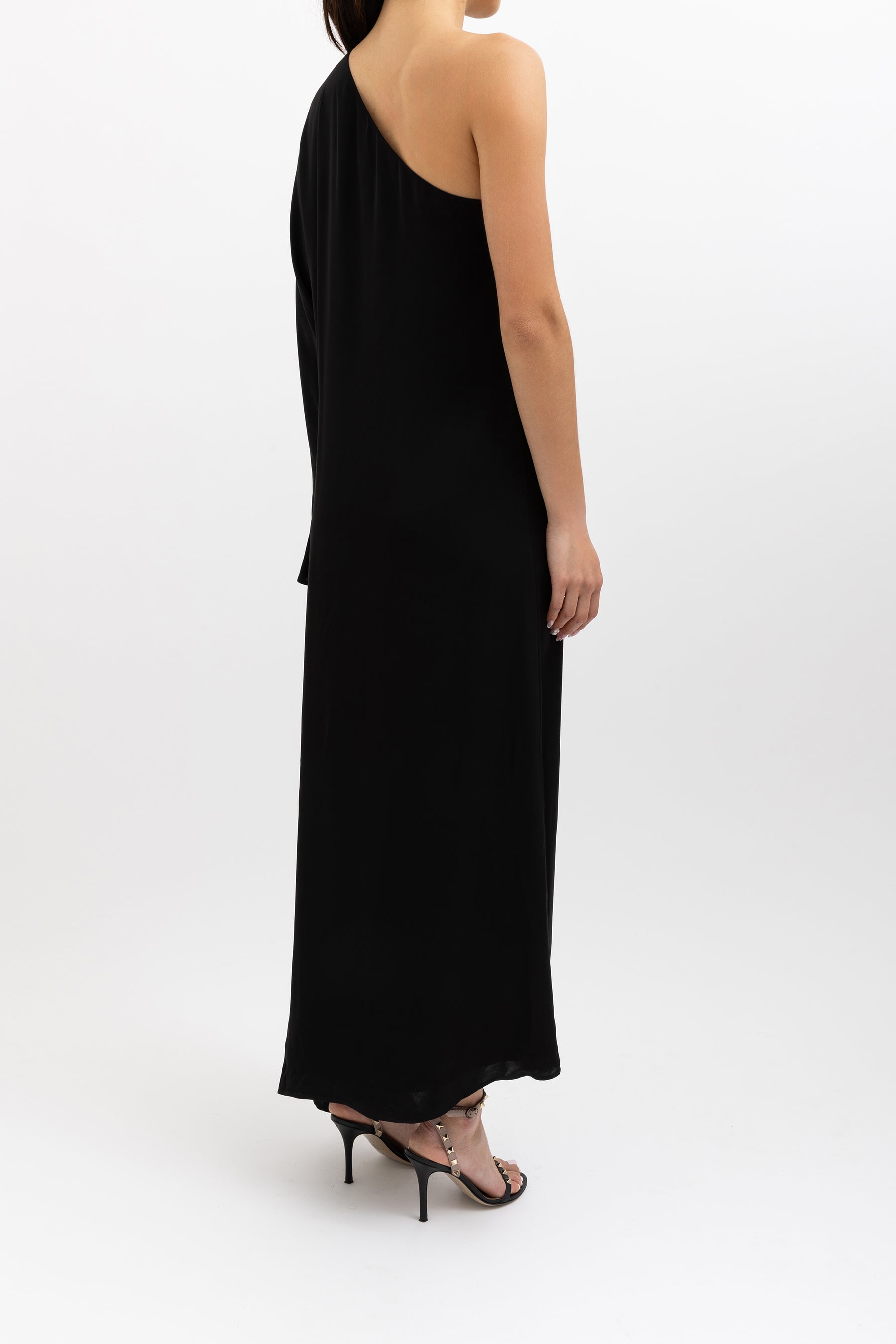 One Shoulder Asymmetric Midi Dress