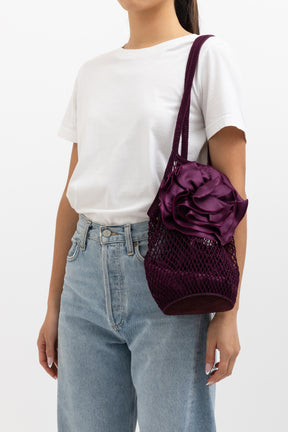 Net Bag with Floral Applique