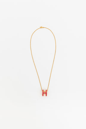 Rouge Grenat and Gold Mini Pop H pendant