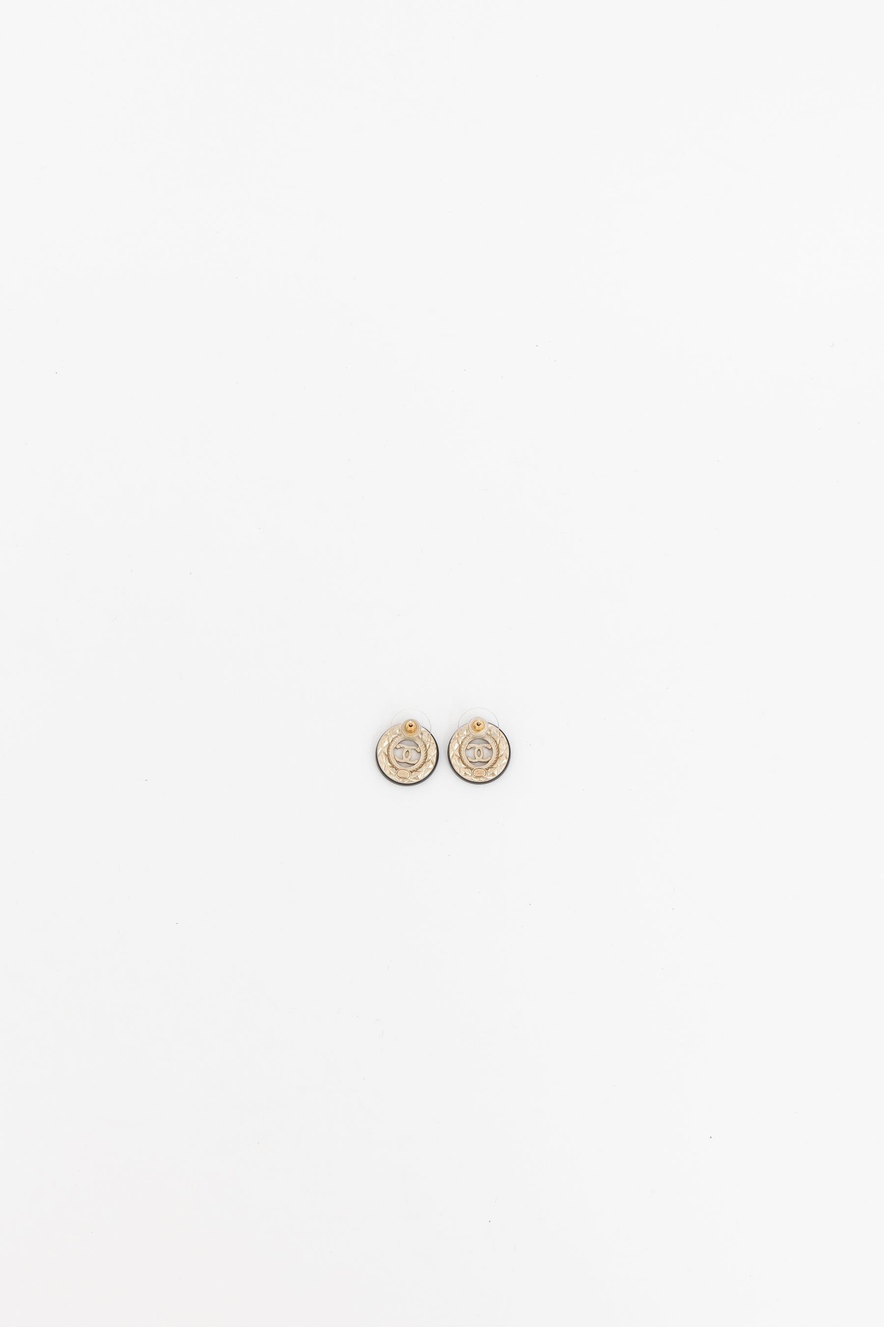 Round CC Stud Earrings