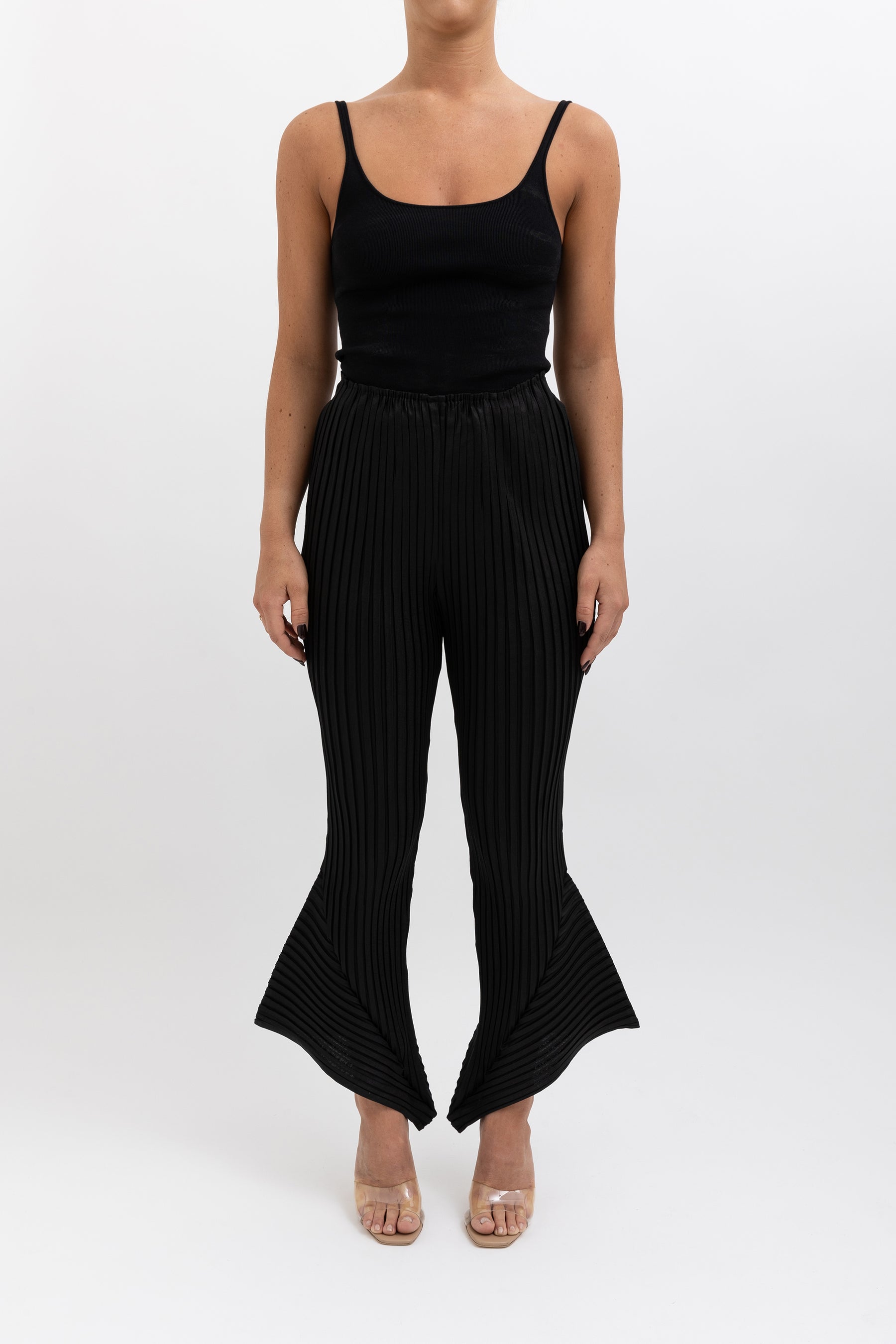 Pleated Kick Flare Pant