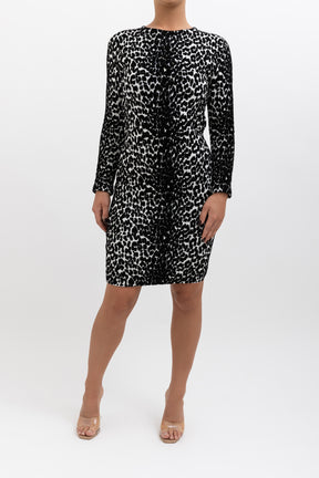 Leopard Print Long Sleeve Mini Dress