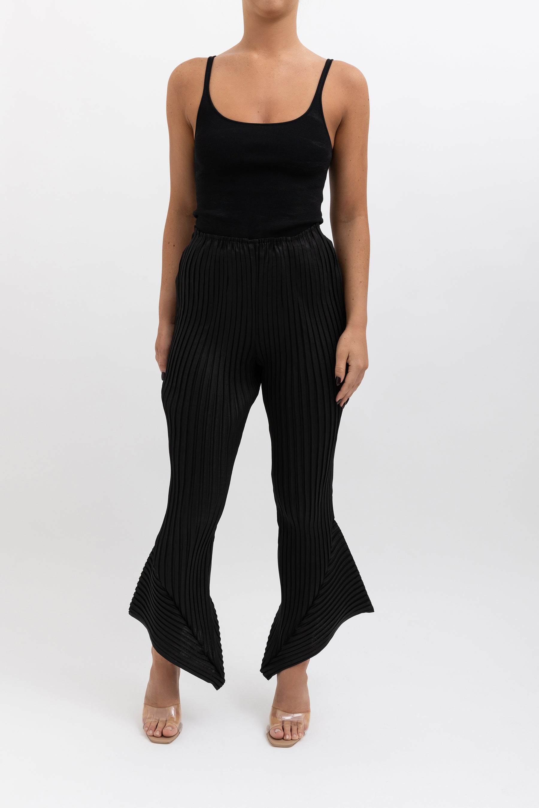 Pleated Kick Flare Pant