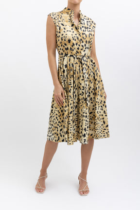 Printed Sleeveless Midi Dress