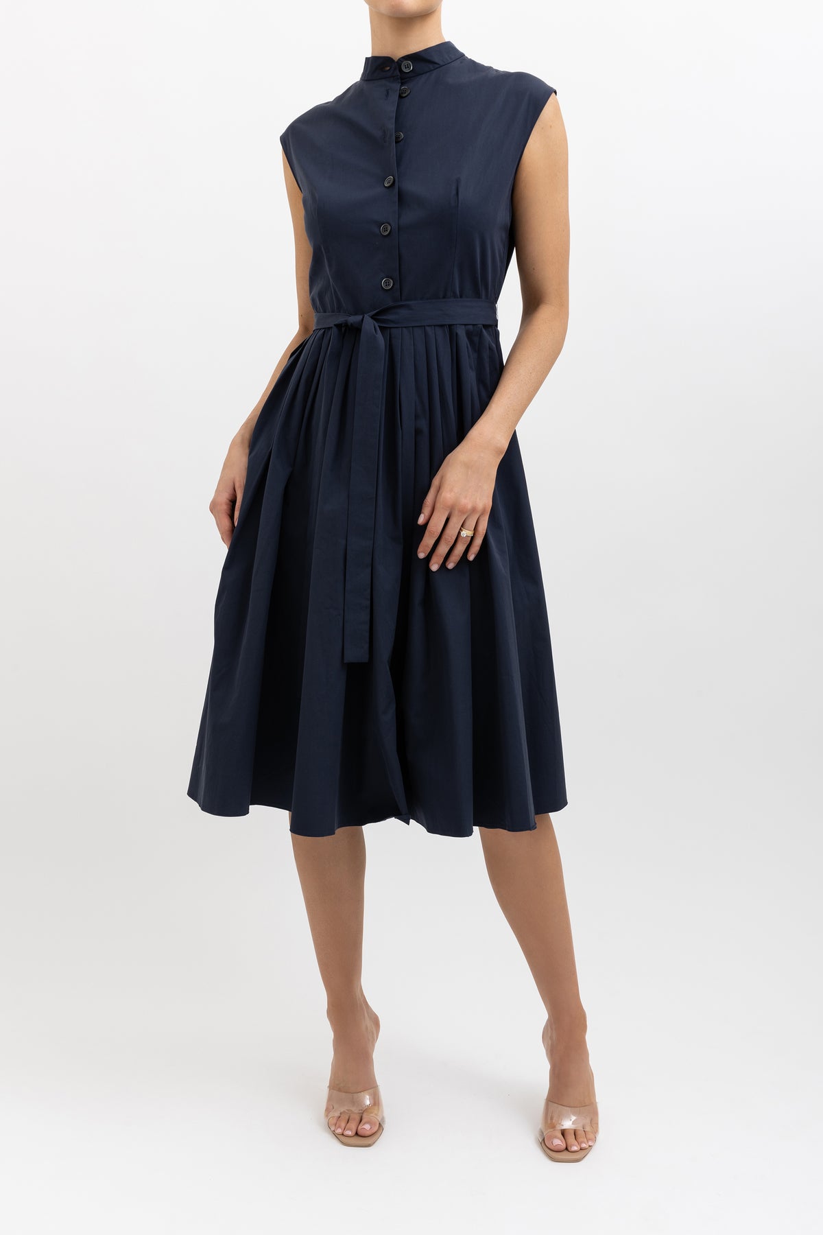 Sleeveless Poplin Midi Dress