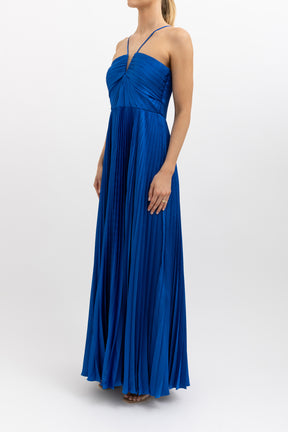 Pleated Satin Gown