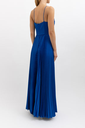 Pleated Satin Gown