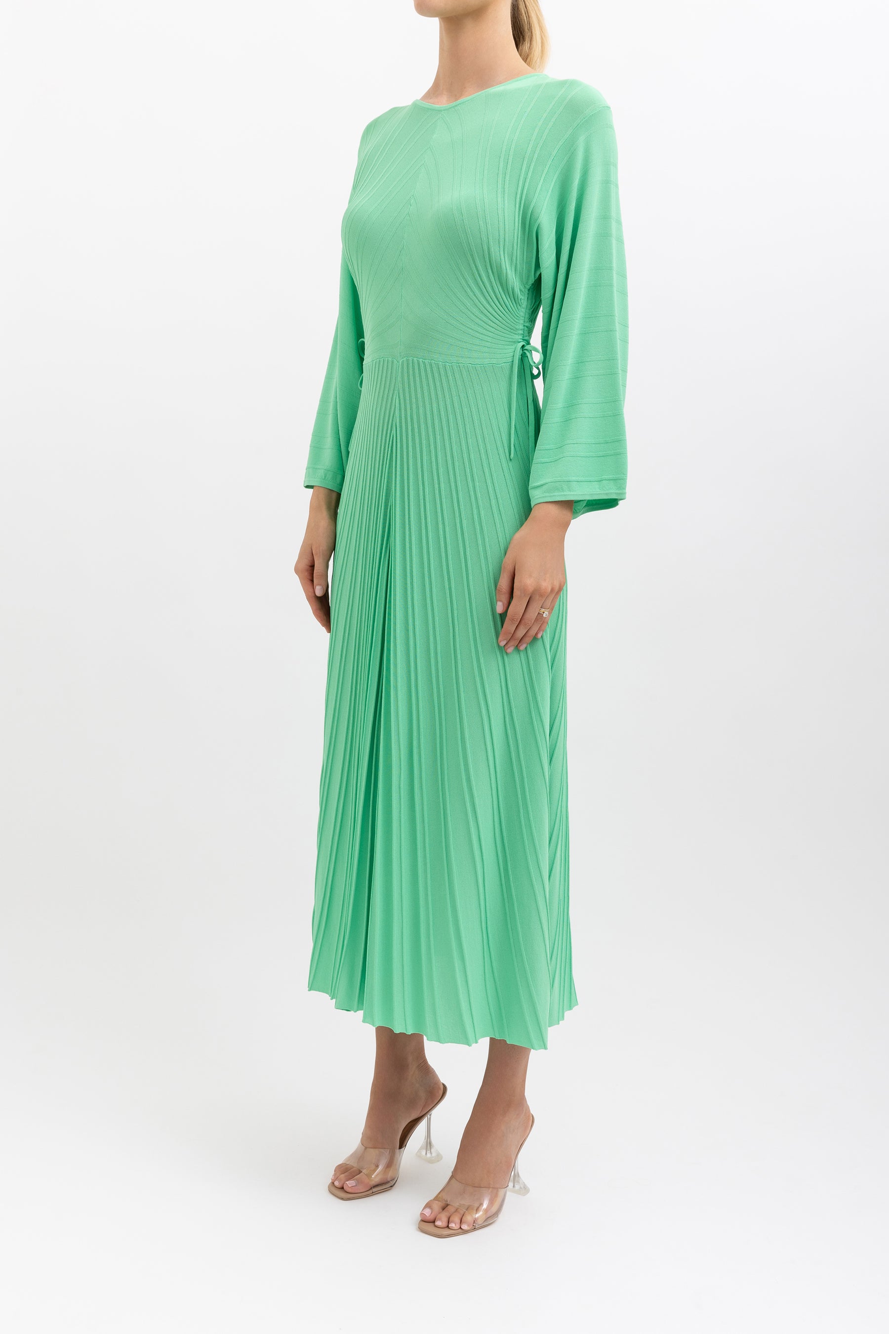 Pleated Rib Sunray Dress