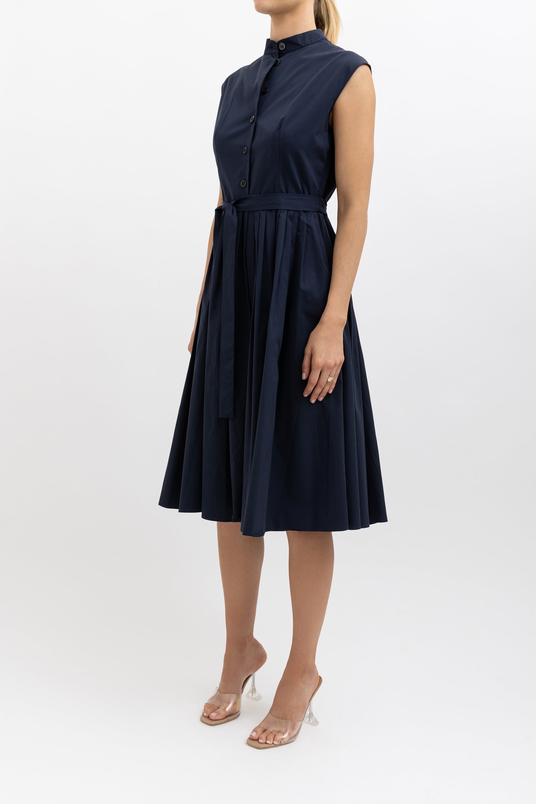 Sleeveless Poplin Midi Dress