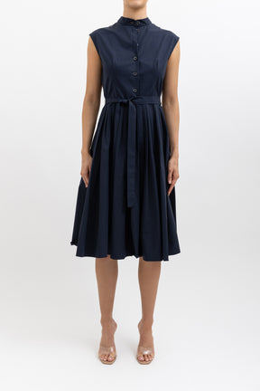 Sleeveless Poplin Midi Dress