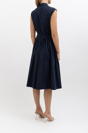 Sleeveless Poplin Midi Dress