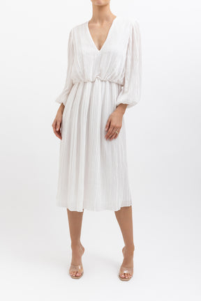 Long Sleeve Pleated Dress