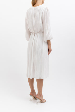 Long Sleeve Pleated Dress