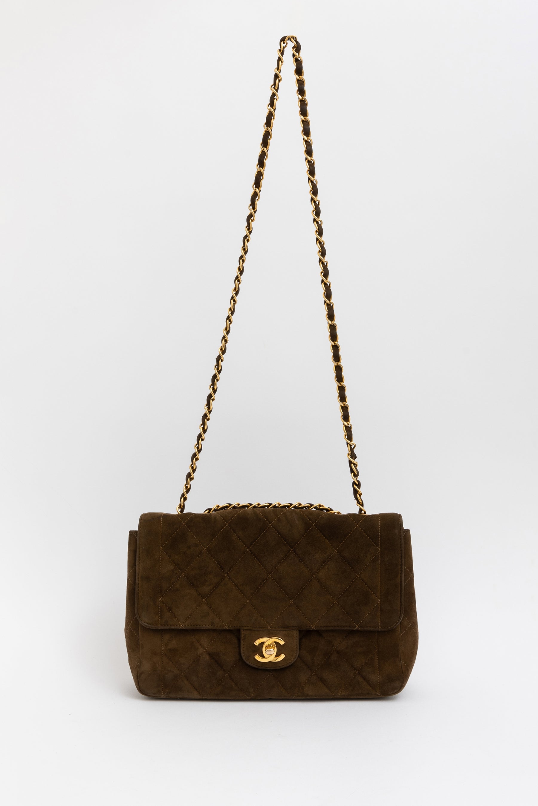 Suede Vintage Flap Bag