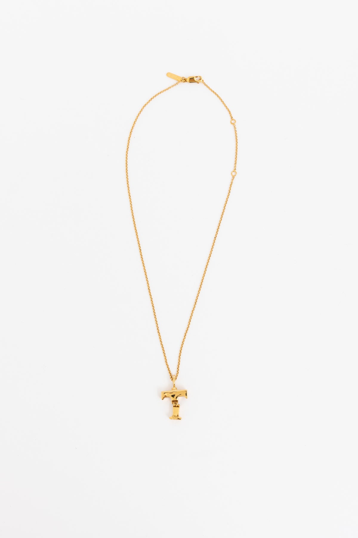 Gold Tone T Necklace