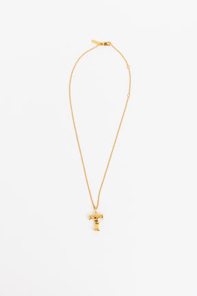 Gold Tone T Necklace