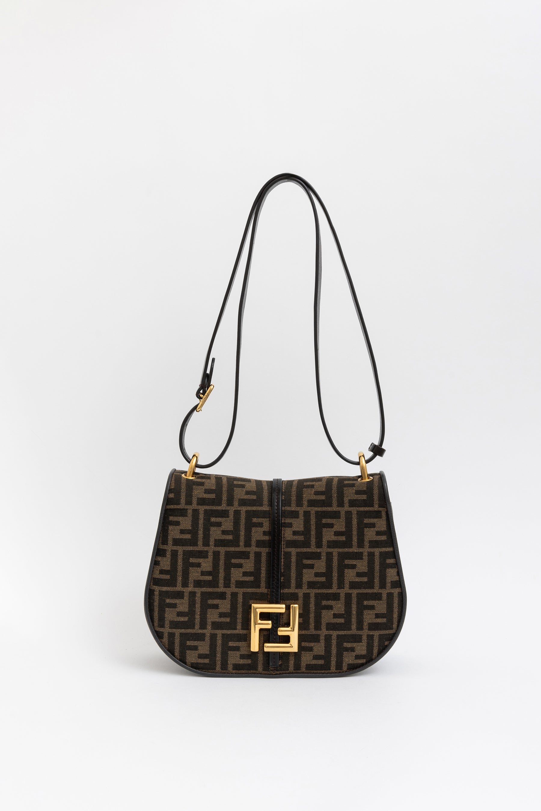 FF Jacquard Fabric and Leather bag