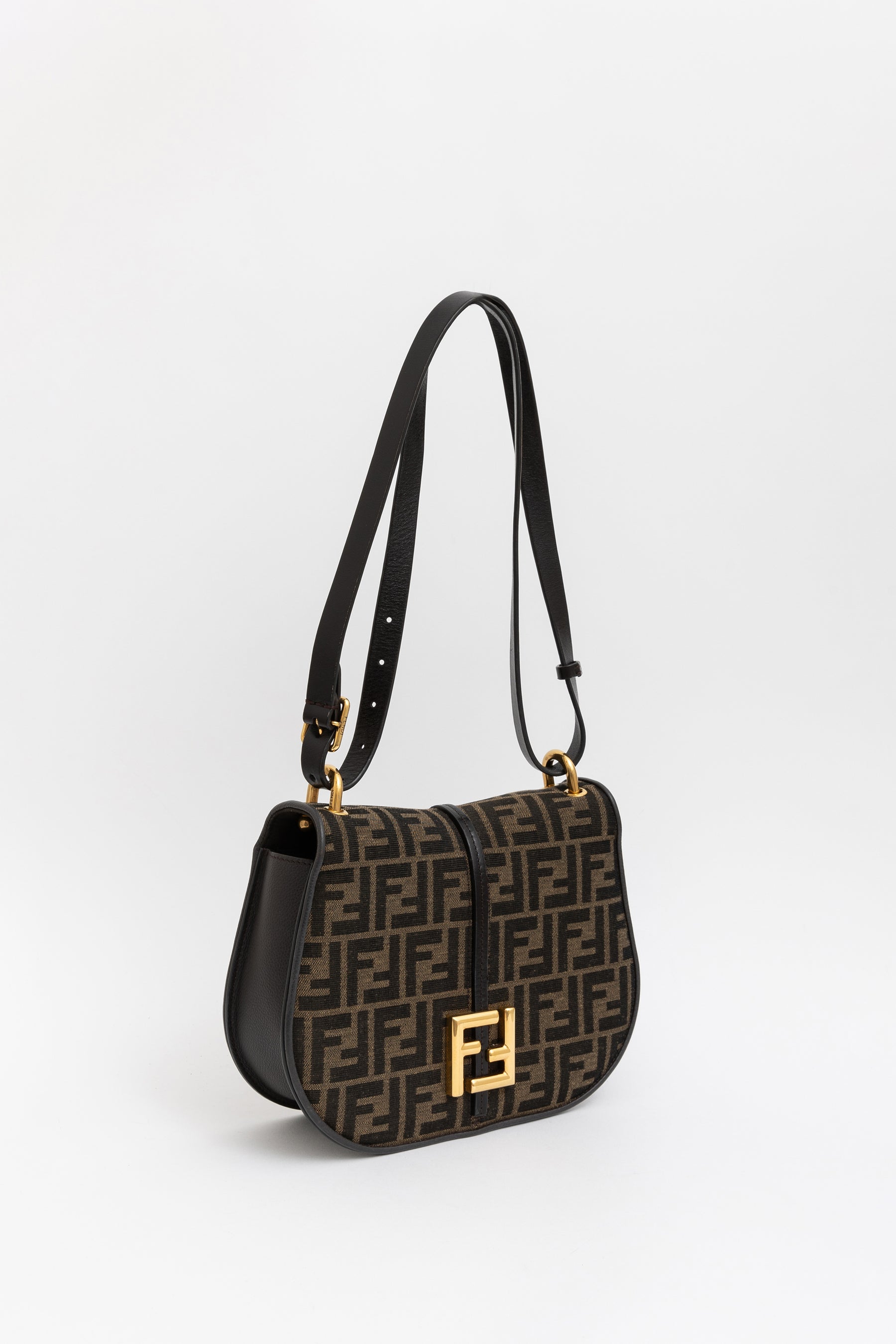 FF Jacquard Fabric and Leather bag