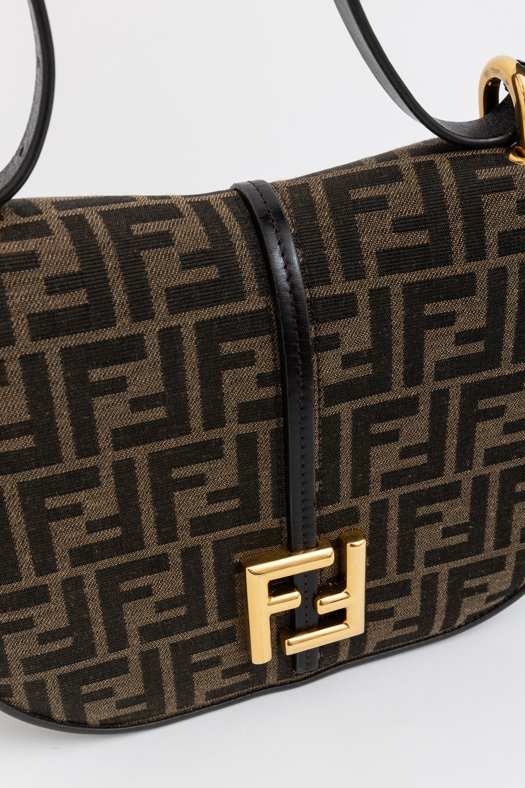 FF Jacquard Fabric and Leather bag