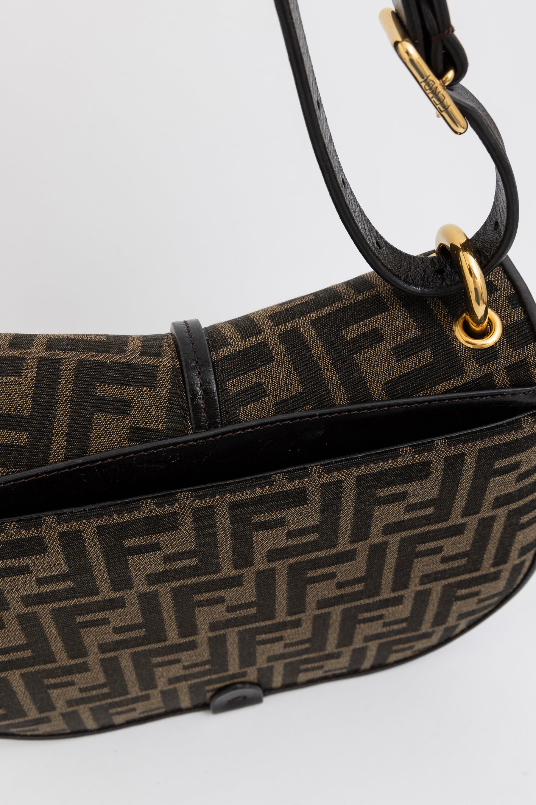 FF Jacquard Fabric and Leather bag