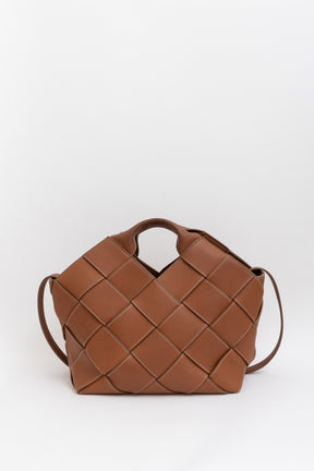 Woven Leather Basket Bag