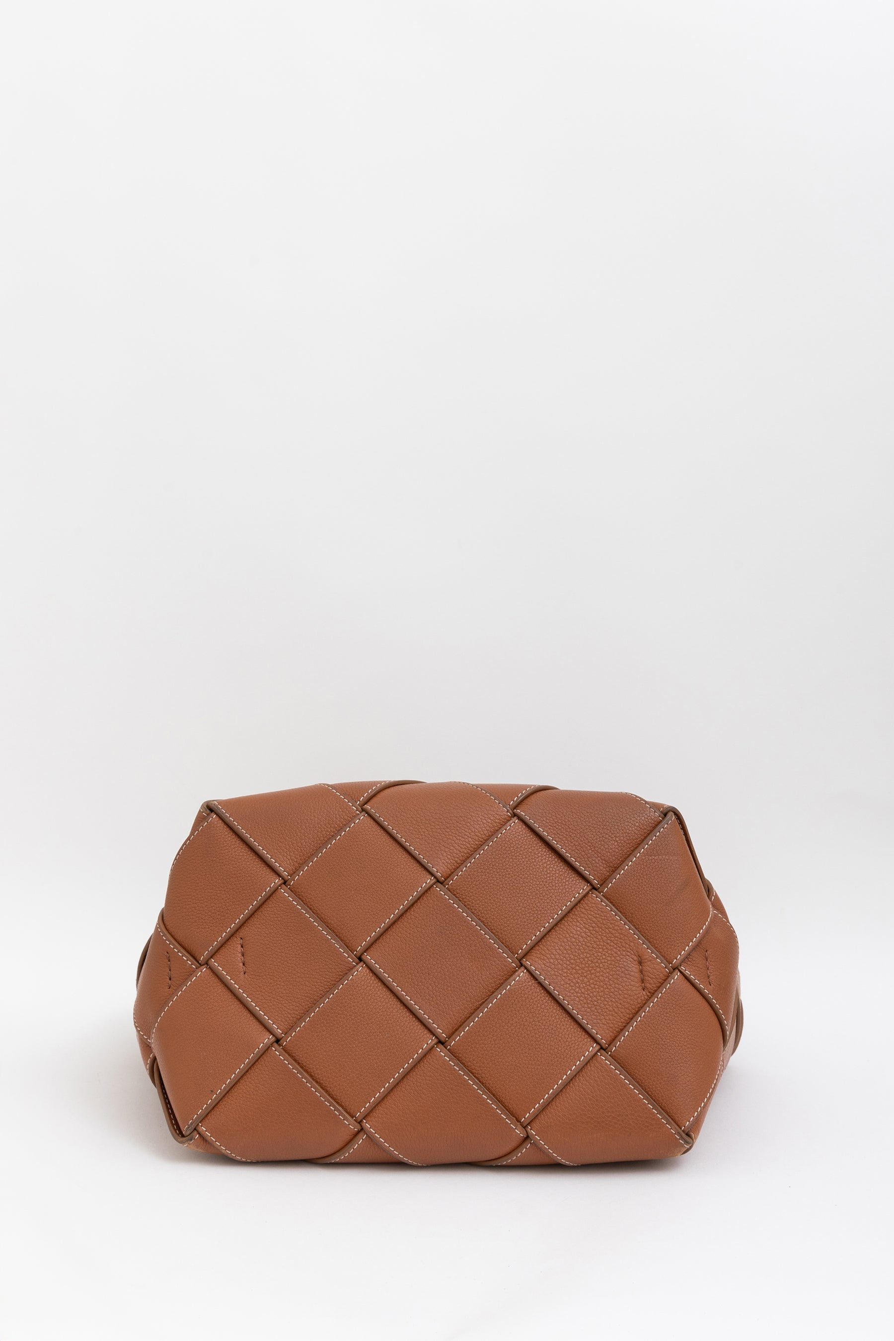 Woven Leather Basket Bag