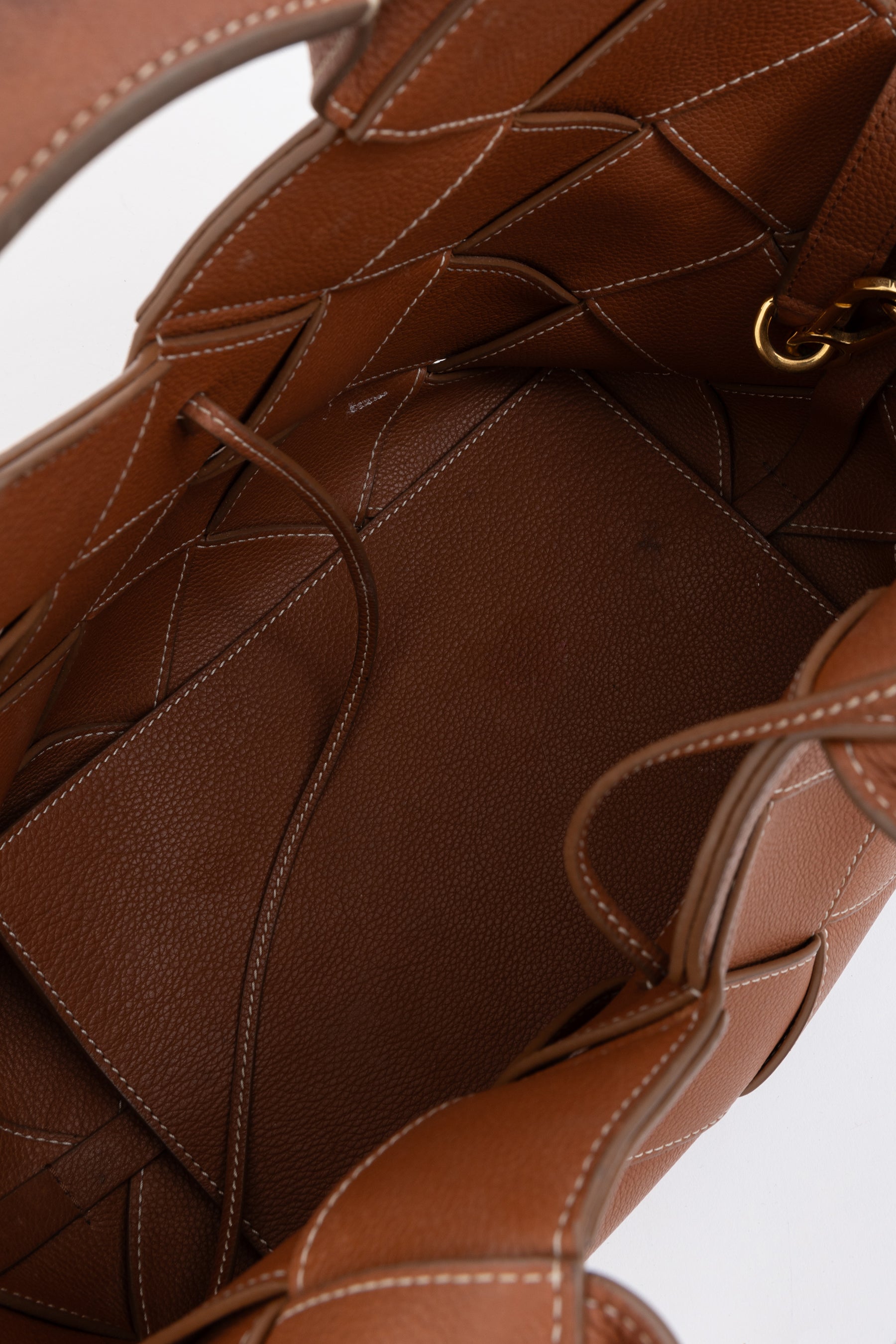 Woven Leather Basket Bag