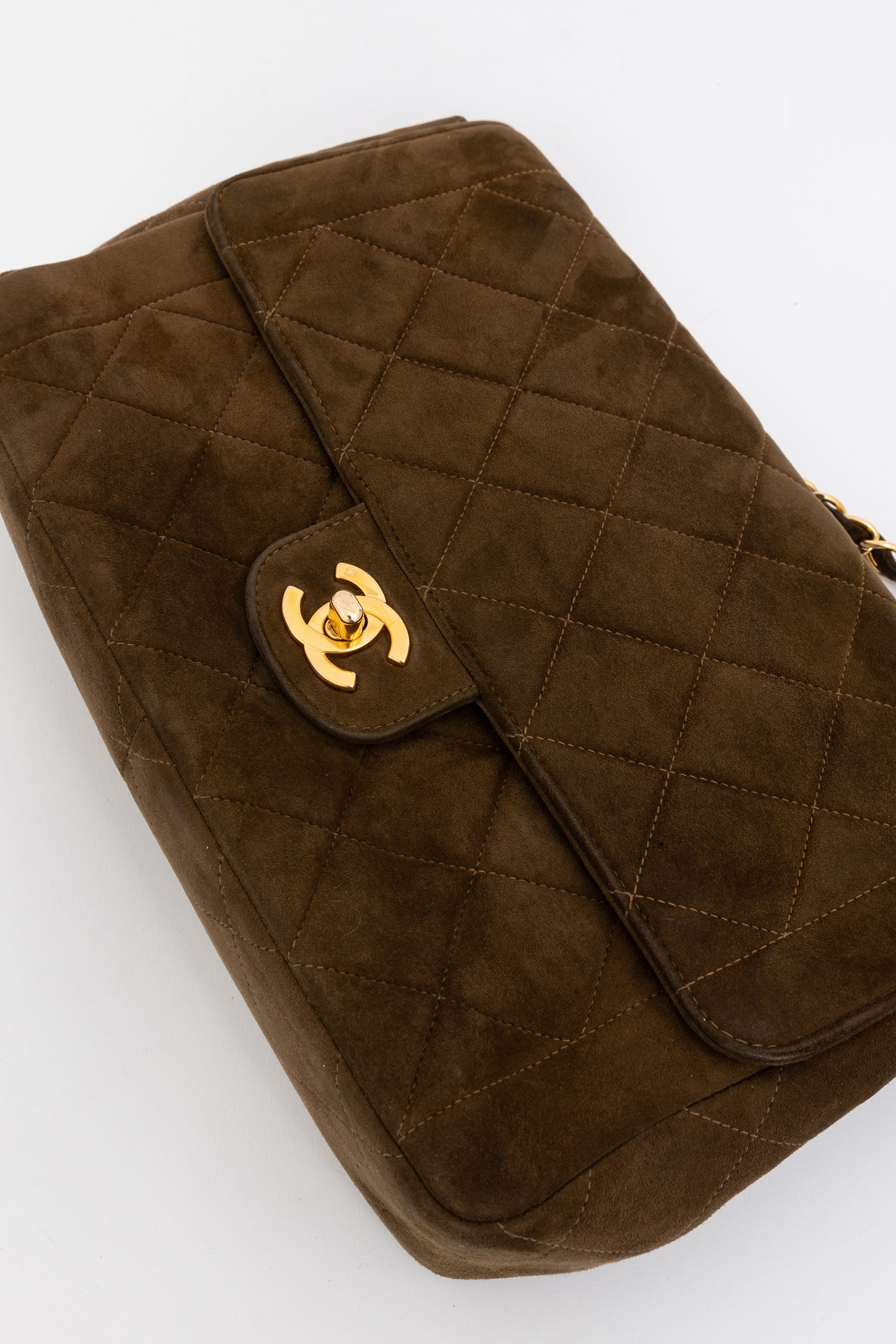 Suede Vintage Flap Bag