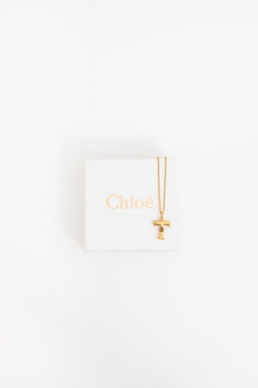 Gold Tone T Necklace