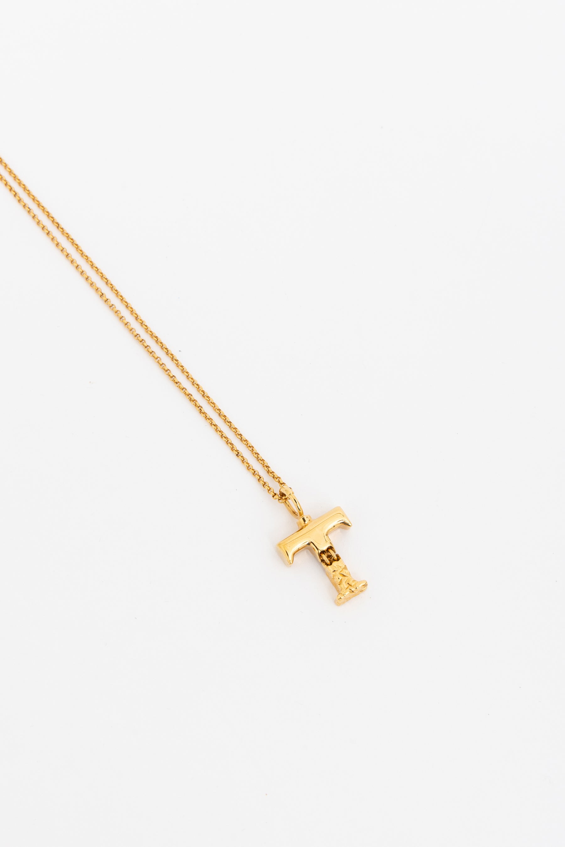 Gold Tone T Necklace