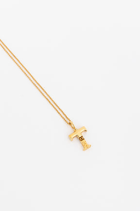 Gold Tone T Necklace