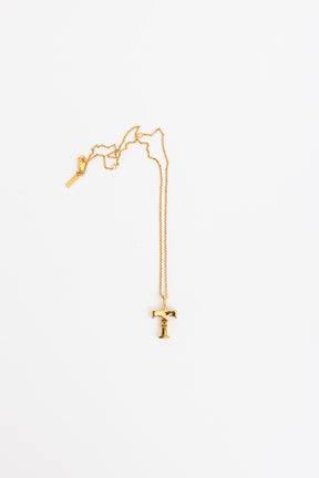 Gold Tone T Necklace