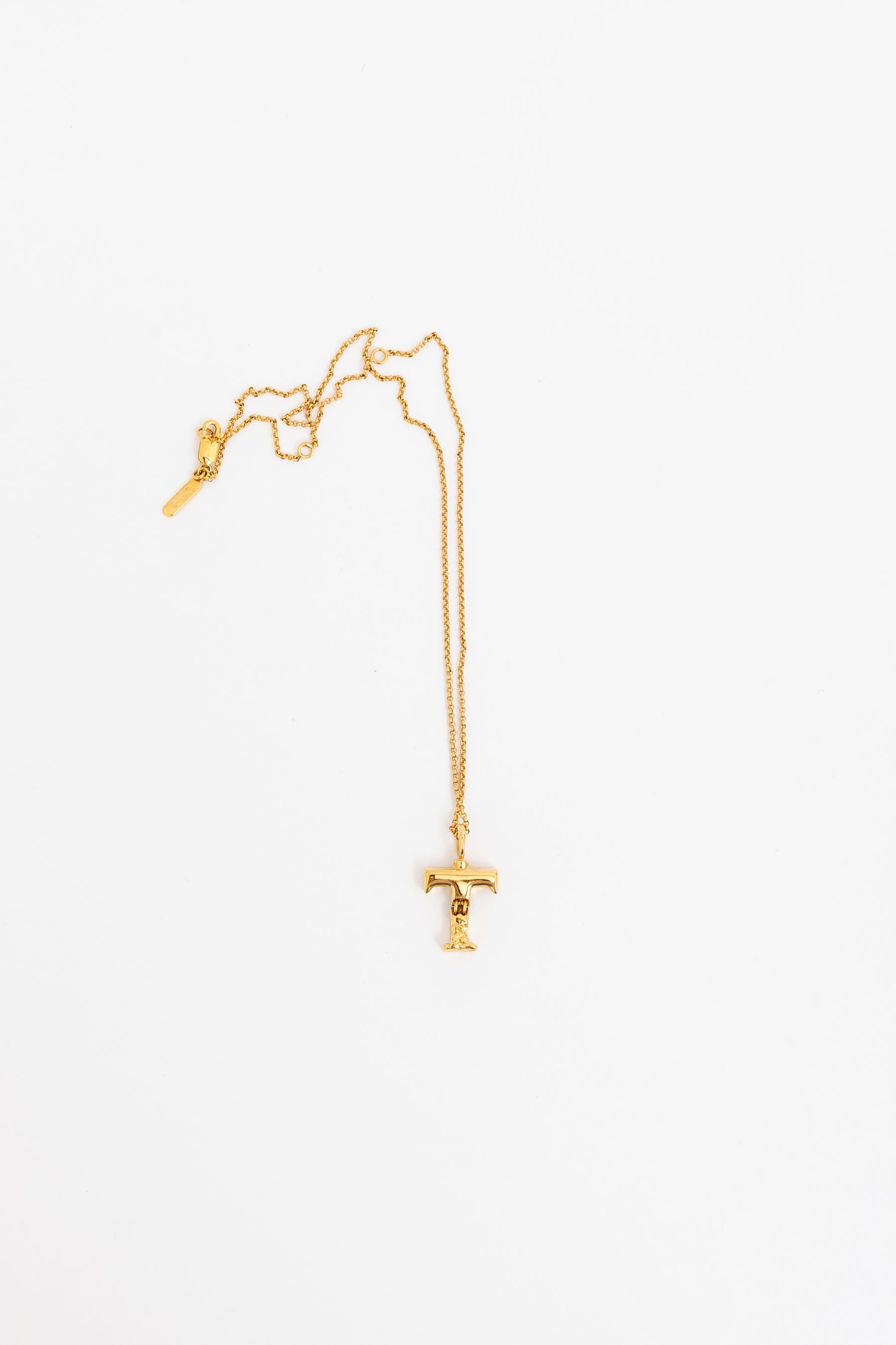 Gold Tone T Necklace